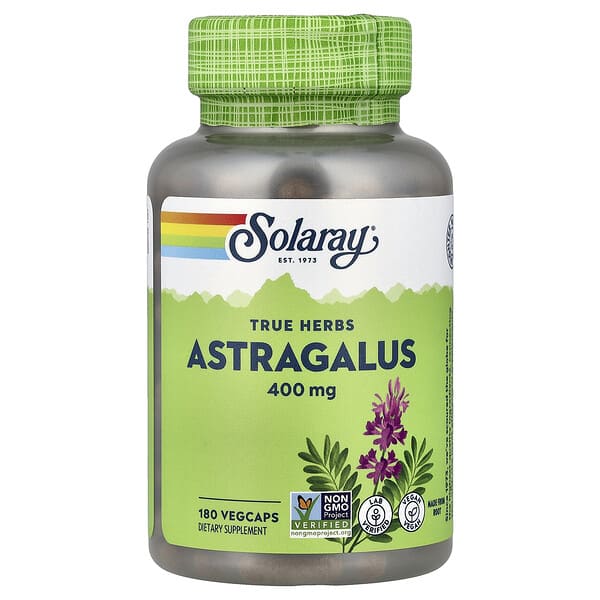 sor13417_v_24.jpg True Herbs, астрагал, 400 мг, 180 вегетарианских капсул — Solaray