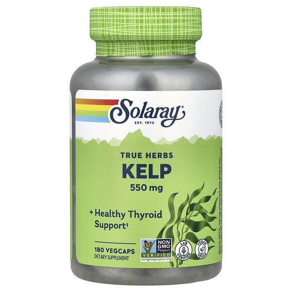sor13651_v_24.jpg True Herbs, бурые водоросли, 550 мг, 180 растительных капсул — Solaray