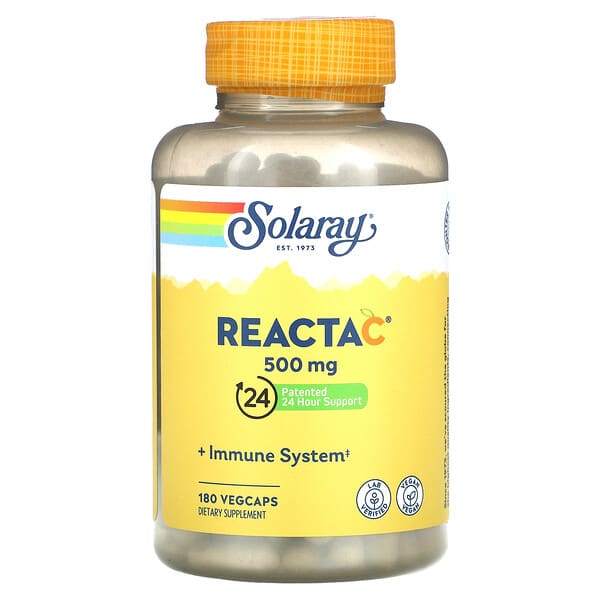 sor16626_v_58.jpg Reacta-C, 500 мг, 180 вегетарианских капсул — Solaray