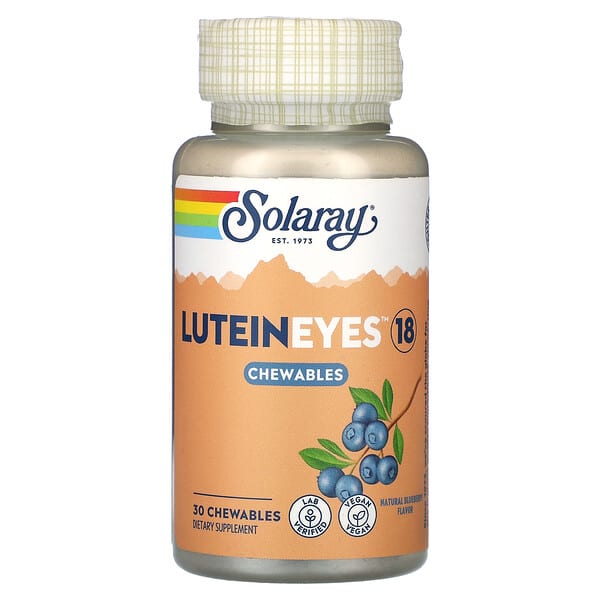 sor20583_v_8.jpg Lutein Eyes 18, натуральная голубика, 30 жевательных таблеток — Solaray
