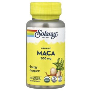 Органическая мака, 500 мг, 100 органических капсул — Solaray