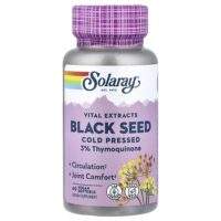 Vital Extracts, чёрный тмин, холодный отжим, 60 веганских капсул (500 мг в 1 капсуле) — Solaray