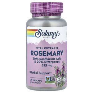 Vital Extracts, розмарин, 45 капсул на растительной основе — Solaray