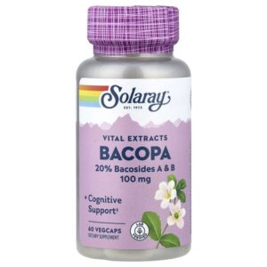 Vital Extracts, бакопа, 100 мг, 60 растительных капсул — Solaray