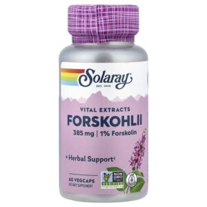Vital Extracts, Forskohlii, 385 мг, 60 растительных капсул — Solaray