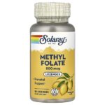 Метилфолат, лимон, 800 мкг, 60 пастилок — Solaray