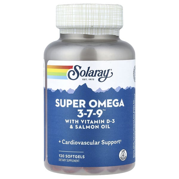 sor61009_v_24.jpg Super Omega 3-7-9™, витамин D3 и жир лосося, 120 капсул — Solaray