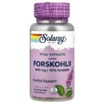 Ayurvedic Herbs, Super Forskohlii, 400 мг, 60 вегетарианских капсул — Solaray