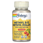 Метил B12, метилфолат, натуральная вишня, 60 пастилок — Solaray