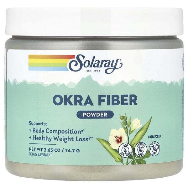 sor90168_v_8.jpg Порошок из клетчатки бамии, без добавок, 74,7 г (2,63 унции) — Solaray