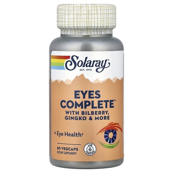 sor91805_v_24.jpg Eyes Complete™, с черникой, гинкго и другими ингредиентами, 60 растительных капсул — Solaray