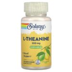 L-Theanine, Natural Lemon-Lime, 200 mg, 30 Chewables — Solaray
