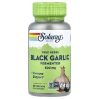 True Herbs, черный чеснок, ферментированный, 500 мг, 50 вегетарианских капсул — Solaray