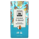Плитка молочного шоколада, кокос и миндаль, 48% какао, 85 г (3 унции) — Endangered Species Chocolate