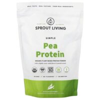 Simple, органический гороховый протеин, без добавок, 454 г (1 фунт) — Sprout Living