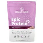 Epic Protein®, Pro Collagen, органический растительный протеин и суперфуды, 336 г (0,7 фунта) — Sprout Living