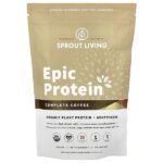 Epic Protein®, органический растительный белок с адаптогенами, полноценный кофе, 456 г (1 фунт) — Sprout Living
