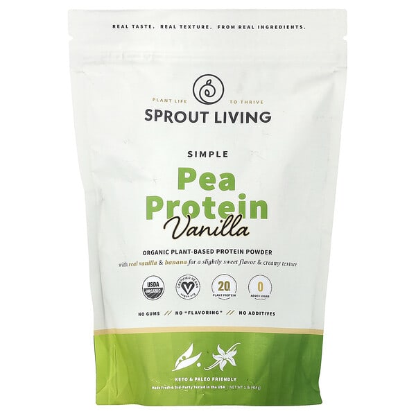 spl15210_v_2.jpg простой гороховый протеин, со вкусом ванили, 454 г (1 фунт) — Sprout Living
