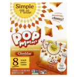 PopMmms™, запеченные крекеры с чеддером, 8 пакетиков по 20 г (0,7 унции) — Simple Mills