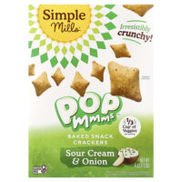 Pop Mmms™, запеченные крекеры, сметана и лук, 113 г (4 унции) — Simple Mills