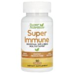 Super Immune, высокоэффективные мультивитамины с глутатионом, минералами и травами для укрепления иммунитета, 60 таблеток — Super Nutrition