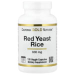 красный ферментированный рис, 600 мг, 120 растительных капсул — California Gold Nutrition