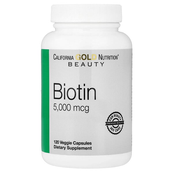 spn02354_v_41.jpg биотин, 5000 мкг, 120 растительных капсул — California Gold Nutrition