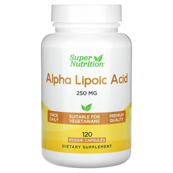spn02356_v_10.jpg альфа-липоевая кислота, 250 мг, 120 растительных капсул — Super Nutrition