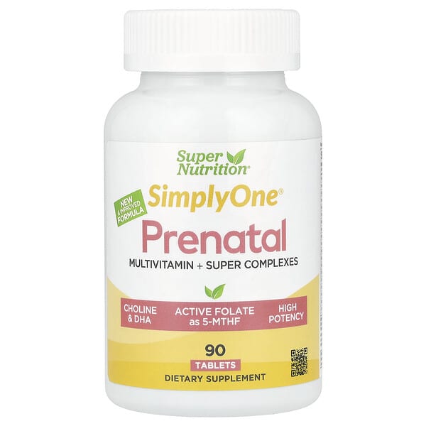 spn02405_v_11.jpg Simply One®, мультивитамины для беременных, с суперзеленью, специями, витамином A и фолатом, 90 таблеток — Super Nutrition
