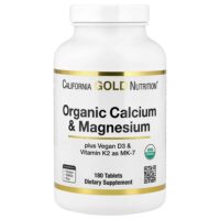 Органический кальций и магний плюс витамины D3 и K2, 180 таблеток — California Gold Nutrition