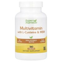 мультивитамины с L-цистеином, МСМ, витамином A и биотином, 180 таблеток — Super Nutrition