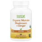 органический гриб-баран с имбирём, 60 вегетарианских капсул — Super Nutrition