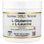L-глютамин и L-лейцин, без вкусовых добавок, 450 г (15,87 унции) — California Gold Nutrition