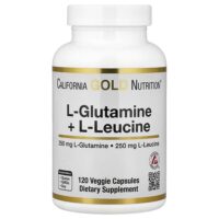 L-глютамин и L-лейцин, 120 растительных капсул — California Gold Nutrition