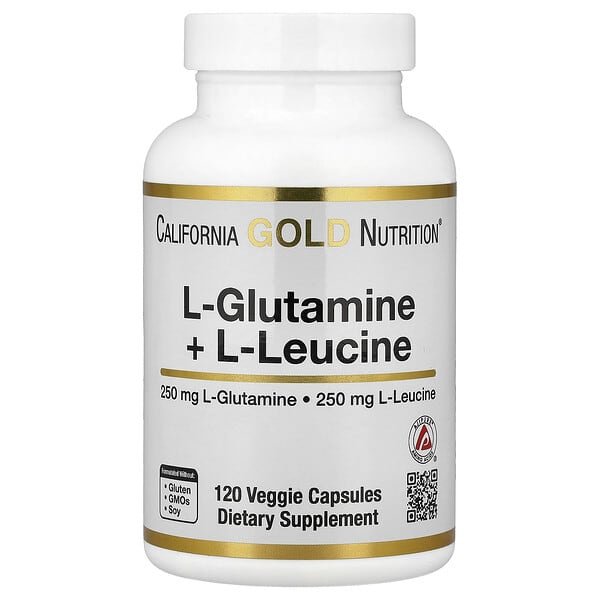 spn02480_v_36.jpg L-глютамин и L-лейцин, 120 растительных капсул — California Gold Nutrition