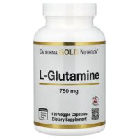 L-глютамин, 750 мг, 120 растительных капсул — California Gold Nutrition