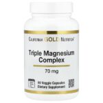тройной комплекс магния, 70 мг, 90 растительных капсул — California Gold Nutrition