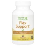 Flex Support, добавка для поддержки гибкости, с глюкозамина гидрохлоридом, метилсульфонилметаном, гиалуроновой кислотой, куркумой и босвеллией, 90 таблеток — Super Nutrition