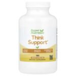 Think Support, с гинкго билоба, тюбетейкой, готу колой, бакопой и ферментами, 180 растительных капсул — Super Nutrition