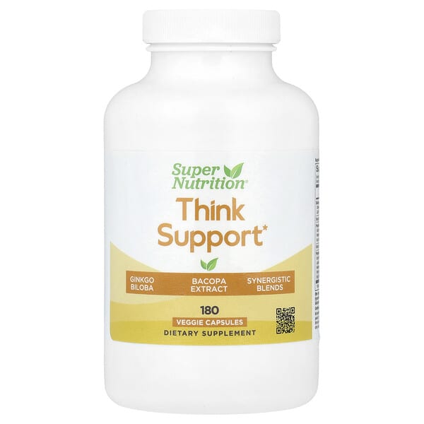 spn02507_v_9.jpg Think Support, с гинкго билоба, тюбетейкой, готу колой, бакопой и ферментами, 180 растительных капсул — Super Nutrition