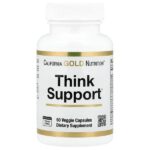 Think Support, с гинкго билоба, тюбетейкой, готу колой, бакопой и ферментами, 60 растительных капсул — California Gold Nutrition