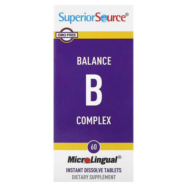 sps90370_v_35.jpg Balance B Complex, комплекс витаминов группы B, 60 быстрорастворимых таблеток MicroLingual — Superior Source