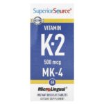 витамин K-2, 500 мкг, 60 быстрорастворимых таблеток MicroLingual — Superior Source