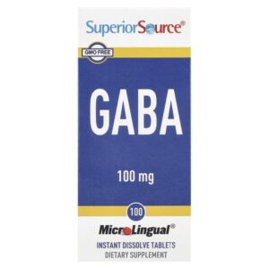 ГАМК, 100 мкг, 100 быстрорастворимых таблеток MicroLingual® — Superior Source