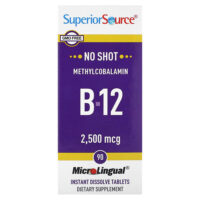 метилкобаламин, витамин B12, 2500 мкг, 90 быстрорастворимых таблеток — Superior Source