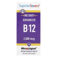 Advanced B-12, 2000 мкг, 60 быстрорастворимых таблеток MicroLingual® — Superior Source