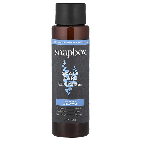 spx06985_v_8.jpg Scalp Care, 2 в 1, шампунь и кондиционер для волос, чайное дерево и эвкалипт, 473 мл (16 жидк. унций) — Soapbox