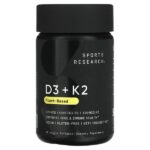 витамины D3 и K2, растительная добавка, 125 мкг/100 мкг, 60 растительных капсул — Sports Research