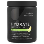 Hydrate, электролиты, лимон и лайм, 450 г (15,87 унции) — Sports Research