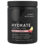 Hydrate, электролиты, малиновый лимонад, 450 г (15,87 унции) — Sports Research